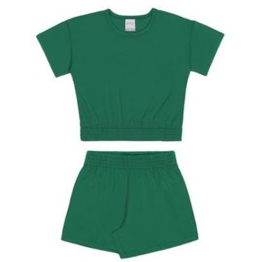 Imagem de Conjunto Infantil Menina Blusa/Short Verde Alakazoo-Feminino