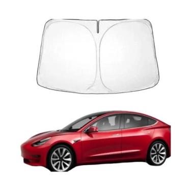 Imagem de Protetor Solar Dobrável Com Proteção UV Para Para-brisa Do Tesla Model
