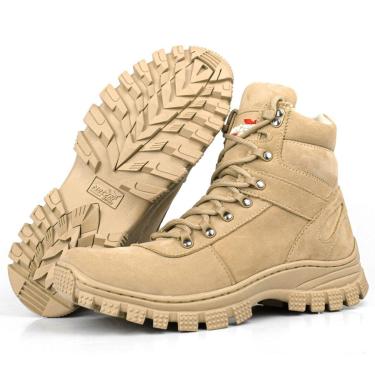 Imagem de Bota Masculina Militar Desert Coturno Confortável Cano Curto Areia-Masculino