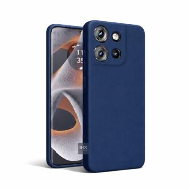 Imagem de Capa Capinha Case Compatível Motorola Moto Edge 50 Neo Silicone Aveludada Anti Impacto Reforçada Emborrachado Com Proteção De Câmera Premium (AZUL MARINHO)
