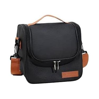 Imagem de Bolsa Térmica Marmiteira com Isolamento Térmico, Alça Tiracolo Ajustável, 22cm, Design Moderno (8, Preta)