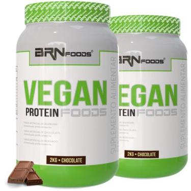 Imagem de Kit 2x Proteína Vegana  Vegan Protein 2Kg  BRN Foods, Chocolate