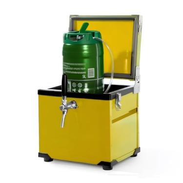 Imagem de Chopeira Portátil Com Torneira Italiana Catfer Para Mini Barril de Chopp 5 Litros Heineken Com Gelo (Amarela)