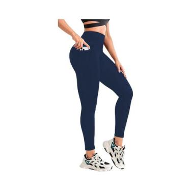Imagem de Leggings Femininas De Cintura Alta Com Forro Térmico E Bolsos, Calças 