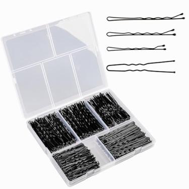 Imagem de Miliocry Pacote com 300 grampos pretos, grampos de cabelo para coque, pinos de cabelo em forma de U para mulheres e meninas, kit de grampos premium com caixa de armazenamento adequado para todos os