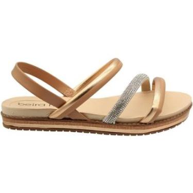 Imagem de Sandália Rasteira Beira Rio Tira com Stras Feminina-Feminino