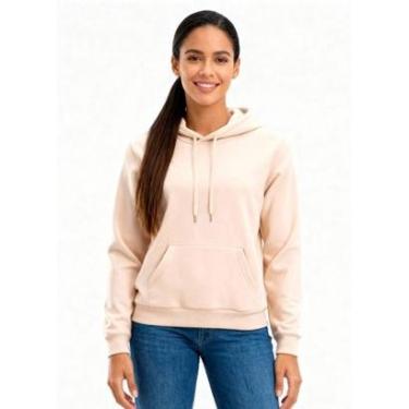 Imagem de Moletom Feminino Liso Abrigo Blusa Moleton Casaco com Capuz-Feminino