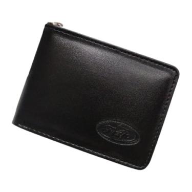 Imagem de Carteira Masculina em Couro PU Preto, Porta Documentos Fecho ziper e Porta Cartões Removível (Preto)