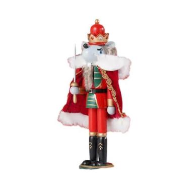 Imagem de Boneco De Madeira Quebra-Nozes Rei Rato De 30cm E 38cm, Artesanato Par