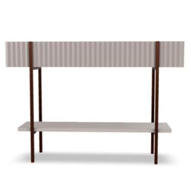 Imagem de Buffet Aparador Lira Sala Retrô Cantinho Do Café Cor Off White/Cinamom