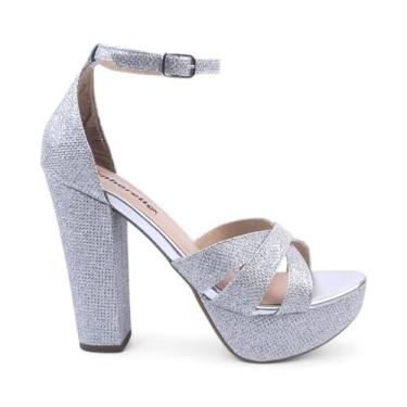 Imagem de Sandália Livia Meia Pata Salto Grosso Tira Tornozelo - Senhorella, Pra