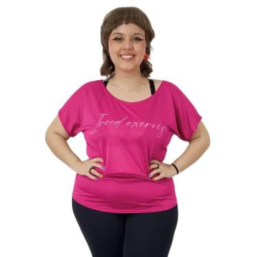 Imagem de Camiseta Plus Size Feminina Dry Furadinho Academia - FR Moda Fitness, 