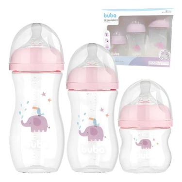 Imagem de Kit 3 Mamadeira Buba Tam 1,2 e 3 Easy Flow 120ML, 270ML e 330ML Elefan