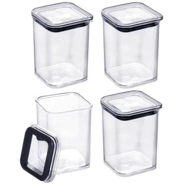 Imagem de 4 Mini Pote Empilhável 160ml Hermético Porta Tempero Sementes Granulad