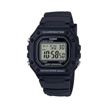 Imagem de Relógio Casio Standard Preto Masculino W-218H-1AVDF-SC, Preto
