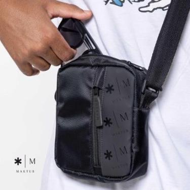 Imagem de Bolsa Tiracolo Pochete Transversal Ombro Cor Preto maktub Mak-Unissex