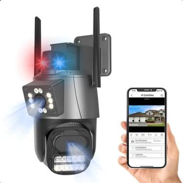 Imagem de Câmera Segurança 360 4K Ip Lente Dupla Wifi Sirene Detecção - drive