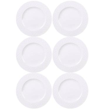 Imagem de Jogo 6 Pratos Rasos de Jantar em Porcelana 27cm Tramontina Ingrid Cozinha Servir Entradas Mesa Posta