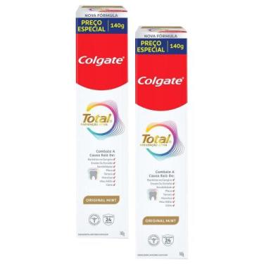 Imagem de Kit 2 Cremes Dentais Colgate Total Mint Prevenção Ativa 140g