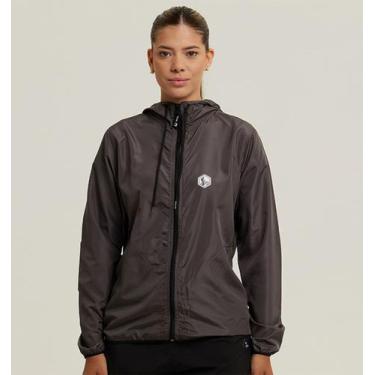 Imagem de Jaqueta Corta Vento Feminino Cinza Ciclismo WSS Brasil Mountain Bike, 