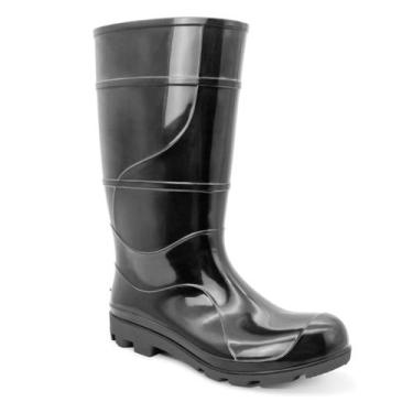 Imagem de Bota PVC Impermeável Galocha Cano Longo Cartom CA51055, 43, Preto
