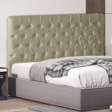 Imagem de Cabeceira Para Cama Box Estrela King 195 Cm Suede Capitonê Botão Cristal Bege Do Lar Mó...