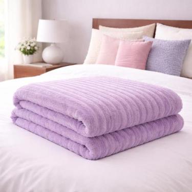 Imagem de Cobertor Manta Casal Corttex Luster Microfibra Design Canelado Toque M