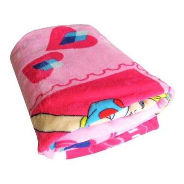 Imagem de Manta Soft Rosa Microfibra Disney Princesas Jolitex, Rosa, Solteiro