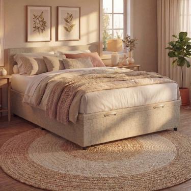 Imagem de Base Box com Baú Frontal Linhão Padrão Classic Bege