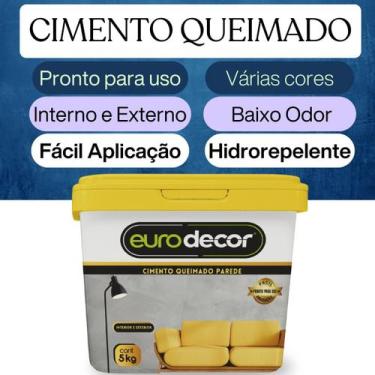 Imagem de Cimento Queimado 5kg Parede Pronto Para Reboco Gesso Concreto MDF Azul