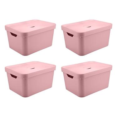 Imagem de Kit de caixa organizadora com tampa Ou 4 peças 32L