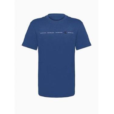 Imagem de Camiseta Infantil Menino Logo Calvin Klein Azul Indigo-Masculino