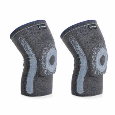 Imagem de Par de Joelheira Knit Ortho Care Dellamed, Cinza Chumbo, G