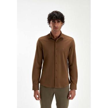 Imagem de Camisa docthos slim manga longa malha, 015 caqui, P