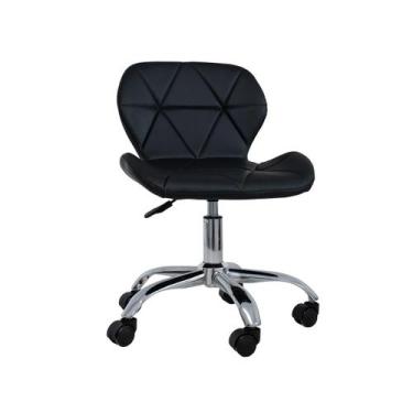 Imagem de Cadeira de Escritório Office com rodízios Estofada Slim Preto - Brazec
