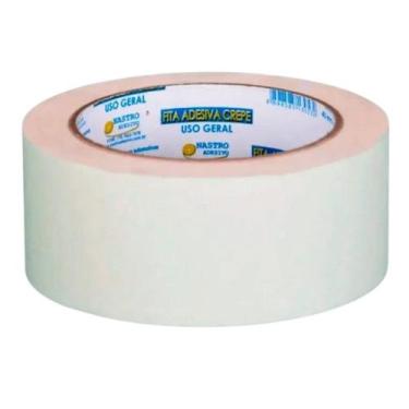 Imagem de Fita Crepe Bege 48mm x 50m - Nastro para Aplicações Profissionais e Do