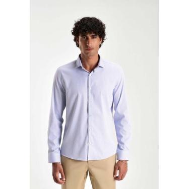 Imagem de Camisa docthos slim manga longa poliamida micro xadrez, 012 azul, P
