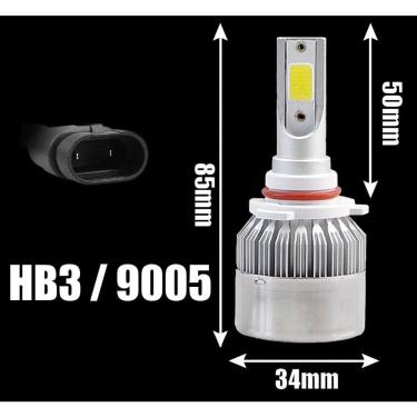 Imagem de Lâmpada para Farol Automotivo LED C6 6000K 12V a 24V Compatível com Carros e Veículos Pesados Bivolt OEM