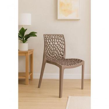 Imagem de Cadeira Gruvyer Estrutura em Plástico Fendi Empilhável para Jantar, Lazer e Sacada