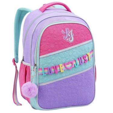 Imagem de Mochila de Costas Escolar Menina Reforçada Compartimento Espaçoso para