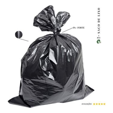 Imagem de Saco De Lixo 100 Litros Forte P6 - 200 Unidades Cor Preto (pacote 6kg 90x100 0,08micras) 12kg