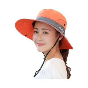 Imagem de Chapéu Bucket Feminino De Aba Larga Com Secagem Rápida, Proteção Solar