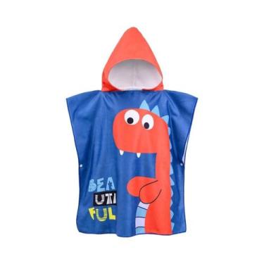 Imagem de Poncho De Banho Com Capuz Para Crianças De 80-120cm, Toalha De Microfi