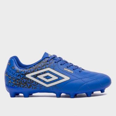 Imagem de Chuteira Campo Umbro Class Neo Unissex, Azul royal, Branco, 42