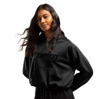 Imagem de Moletom Cropped Olympikus Feminino, Preto, GG