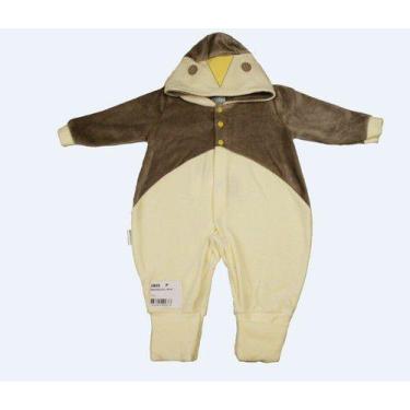 Imagem de Macacão Infantil Fantasia Parmalat Bebê Pinguim, Creme, 0-1 M