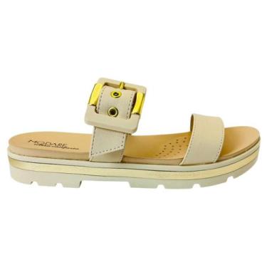 Imagem de Tamanco Modare Feminino com fivélas Ultraconforto, Creme, 37