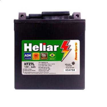 Imagem de Bateria Moto HTZ7L CB 600 CBX 250 YS 250 Heliar 6Ah Selada