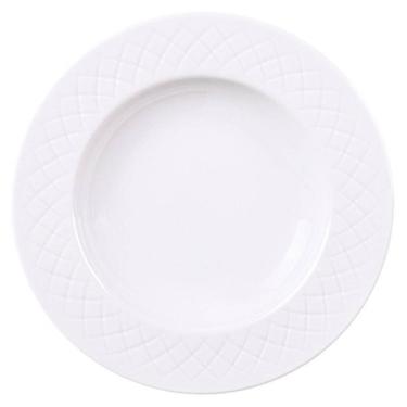 Imagem de Prato Fundo Branco de Porcelana 23cm Tramontina Ingrid 330ml Aba Larga Avulso