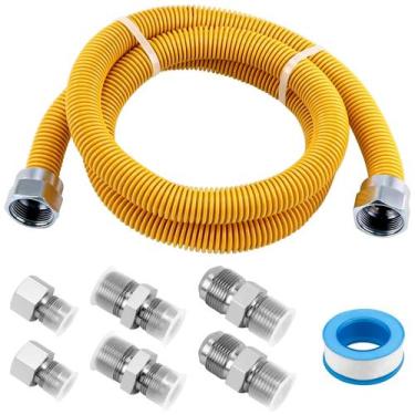 Imagem de Kit de linha de gás AMI PARTS 48 em aço inoxidável flexível revestido 